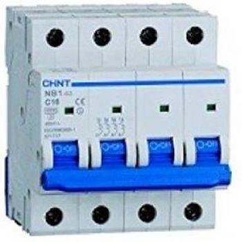 Interruttore magnetotermico 4 poli 63A 6kA Chint 51413 curva C