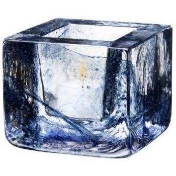 Kosta Boda Blue Brick Candle Holder