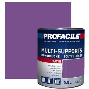 PROFACILE 7A508B Violette 0,5 L – peinture satin multi‑supports sans parfum