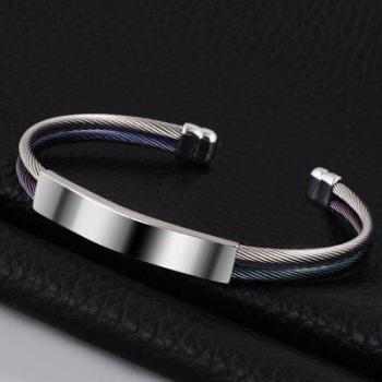 Porte-identité canin – Cordon extensible en acier inox 316L, gravure au choix