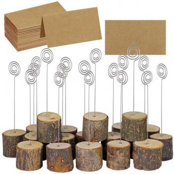 10Pcs Wooden Place Card Stands for Party and Wedding Decor