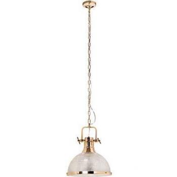 Campana Colgante Retro 1×E27 – Metal Brillante y Cristal Opal