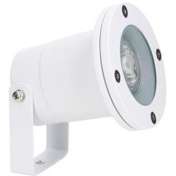 Weißer Post-Außenstrahler mit 1 Licht IP65