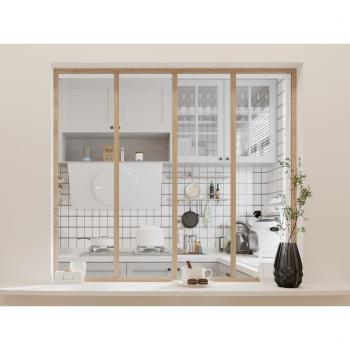 Bayview Atelier Vetrata 120x105 cm In Alluminio Termolaccato Naturale Chiaro
