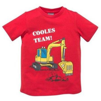 KIDSWORLD T-Shirt „Baustellen‑Style“ – Jungen, 128/134, kurzarmig, Rippbündchen