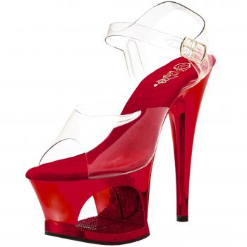 Pleaser Damen MOON-708DMCH Peeptoe Sandalen, Clear