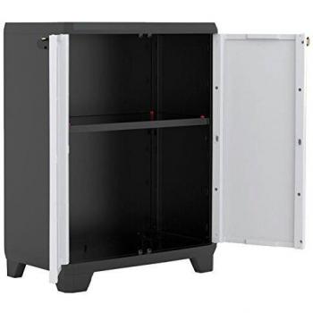 Armoire Basse Kis 9725000 0616 02 Gris Clair-Noir 68 x 39 x 90 cm