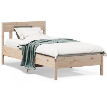 VidaXL Single Bed Frame 90x190 cm Solid Pine Wood