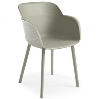 Poltrona Shell-P in polipropilene colore grigio cemento