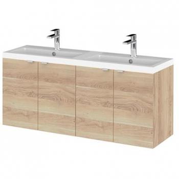 Fusion Wall Hung 4-Door Vanity Unit with Double Polymarble Basin