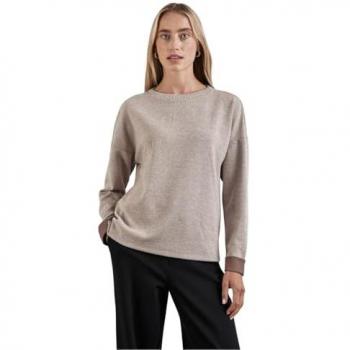 STREET ONE Langarmshirt rich mocha melange