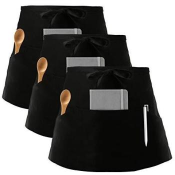 InnoGear Black Bistro Apron with 3 Pockets