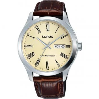 Mens Lorus RXN53DX9 Brown Strap Chronograph