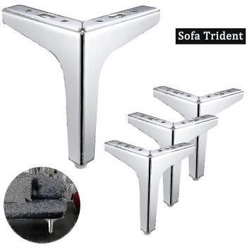 Patas de Mueble Diamante Triangular – 4 Piezas (10/15/17 cm, Plata)