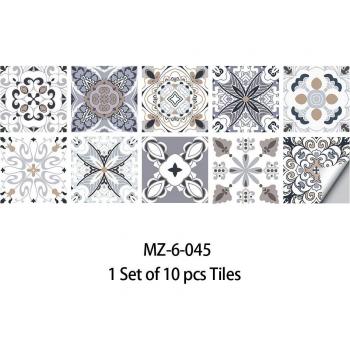 Vintage Gray Tile Pattern Matte Surface Wall Decals