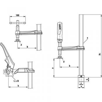 Serre-joint fixe Bessey TW28 300/120 mm
