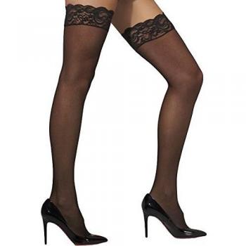 Medias Negras con parte superior de encaje
