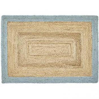 Natural Jute Patterned Border Rug