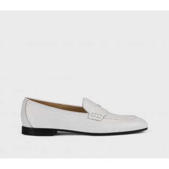 Doucal's White Leather Loafers for Women Size 5 UK