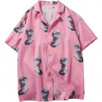 Camisa de Vacaciones Hawaiana Rosa para Hombre