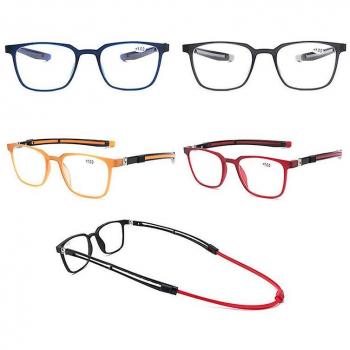 Gafas de lectura ejecutivas magnéticas que bloquean la luz, temple negro 2x