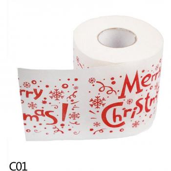 Papier toilette décoratif de Noël avec motif de Père Noël et renne
