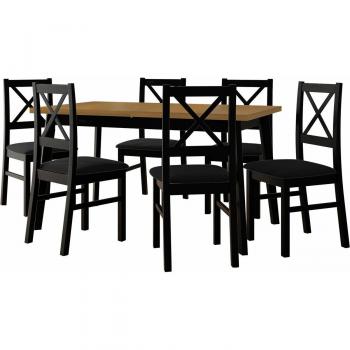 Set Dining Room Victorville 295 in Quercia e Nero