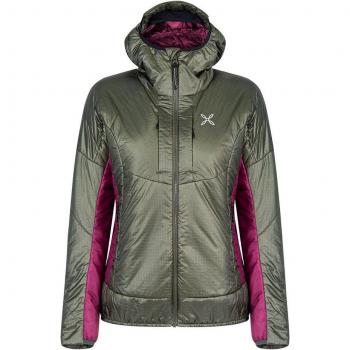 Force PRIMALOFT Giacca con Cappuccio Verde Scuro Viola Donna S