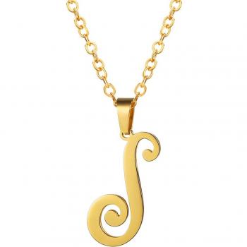 Pendentif Lettre Initiale S en Or 18K pour Femme
