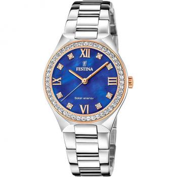 Festina Women's 35mm Blue Dial Solar Watch