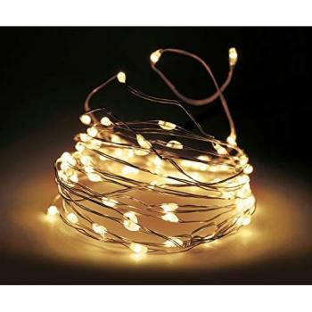 LED Draht Lichterkette 795 cm mit 160 warm weißen LEDs, Timer und 8 Funktionen für Innen und Außen
