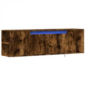 VidaXL LED Light TV Wall Cabinet Smoked Oak 135x31x39.5 cm