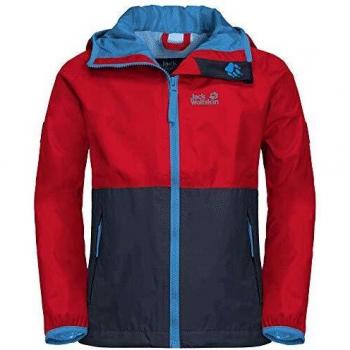 Kinder‑Regenjacke Jack Wolfskin Ranny Days, Peak Rot, Größe 104