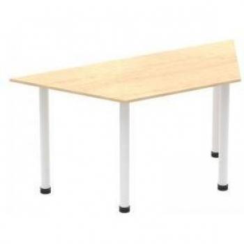 Impulse Bench 1600mm Trapezium Maple Top White Post Leg