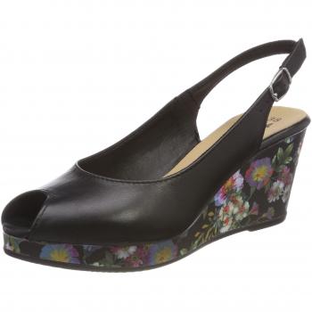 Tamaris 29313, Sandali con Cinturino alla Caviglia Donna, Nero (Black Lea/Flow), 38 EU, Tamaris