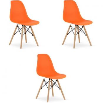 Chaise OSAKA Orange – Tendance Moderne, Cadre Bois