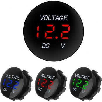 Voltímetro Mini Digital para Coche y Motocicleta DC 12V-24V
