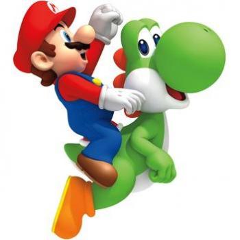 Sticker decorativo Yoshi y Mario Super Mario Bros