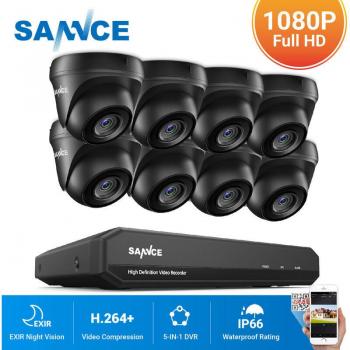 Sannce 1080N DVR Überwachungssystem mit 8 Dome-Kameras