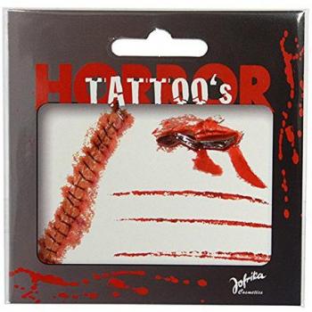 Blutspuren Tattoo-Set für Halloween Party Hautaufkleber Horror