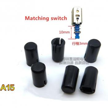 100pcs Black Cap Square Head Key Switch A15 5MM Diameter 8.85MM Height