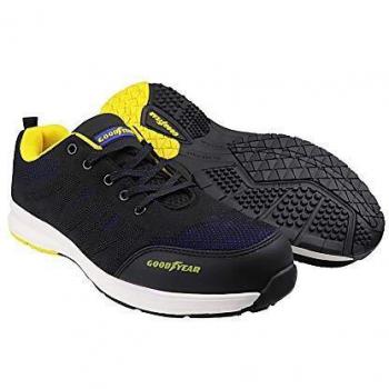 Goodyear Herren-Sicherheitsboot mit Composite-Zehenkappe, metallfrei, S1P/SRC Construction, Schwarz, EU 42