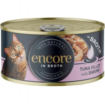 Comida húmeda para gatos Encore Atún con gambas en latas 48 x 70 g
