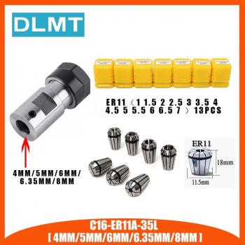 Pinzas de sujeción ER11, 13 piezas, 1-7mm, varilla de extensión ER11A y soporte para motor