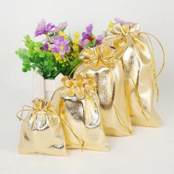 10pcs Silver Gold Metallic Organza Pouches