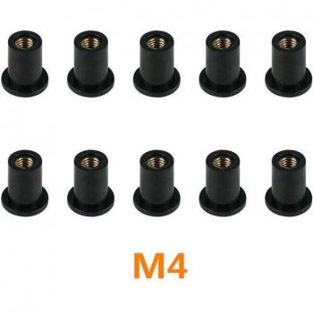 10 Pcs M4/M5/M6 Metric Rubber Well Nuts for Motorcycle Windshield Fairing Fixing