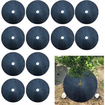 Garden Weeding Cloth Covering Rings 12pcs Black Nonwoven for Vegetable Protection 15cm 27cm 32cm 42cm