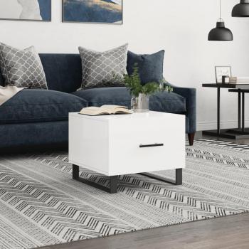 White Coffee Table 50x50x40 cm Engineered Wood