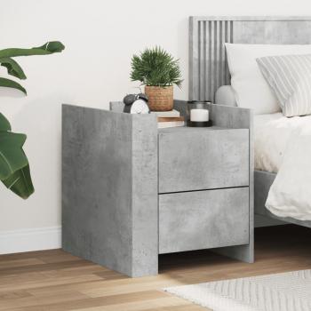 Comodino Grigio Cemento 45x50x50 cm in Truciolato Vidaxl Grigio