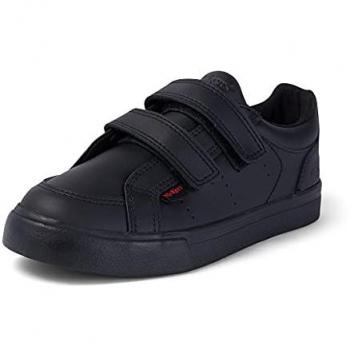 Kickers Boys Tovni Twin Riptape School Shoes Black Size 2